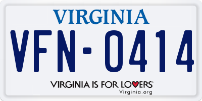 VA license plate VFN0414