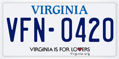 VA license plate VFN0420