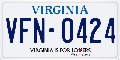 VA license plate VFN0424