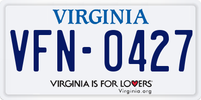 VA license plate VFN0427