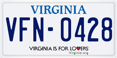VA license plate VFN0428