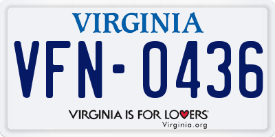 VA license plate VFN0436