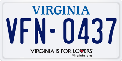 VA license plate VFN0437