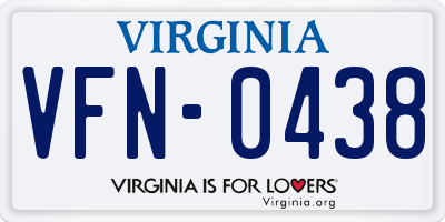 VA license plate VFN0438