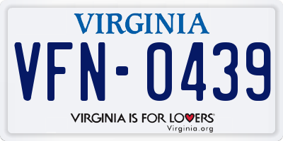 VA license plate VFN0439