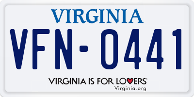 VA license plate VFN0441
