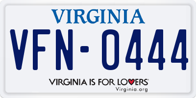 VA license plate VFN0444