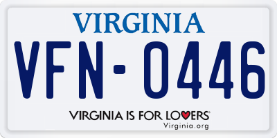 VA license plate VFN0446