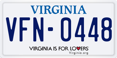 VA license plate VFN0448
