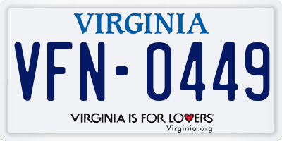 VA license plate VFN0449