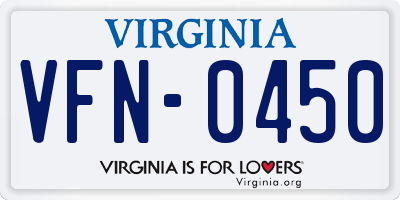 VA license plate VFN0450