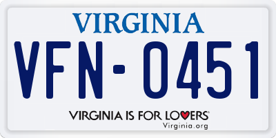VA license plate VFN0451