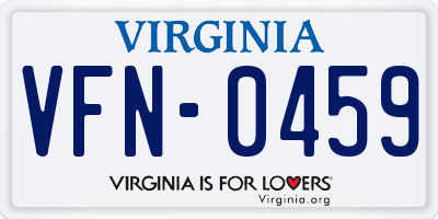 VA license plate VFN0459