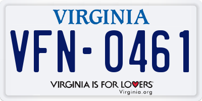 VA license plate VFN0461