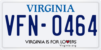 VA license plate VFN0464