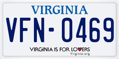 VA license plate VFN0469