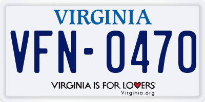 VA license plate VFN0470