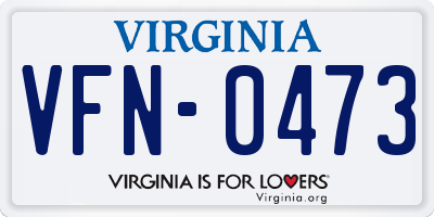 VA license plate VFN0473