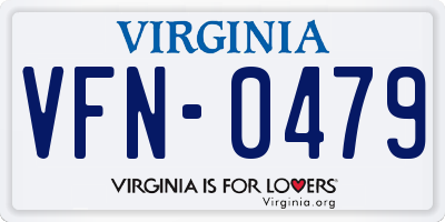 VA license plate VFN0479