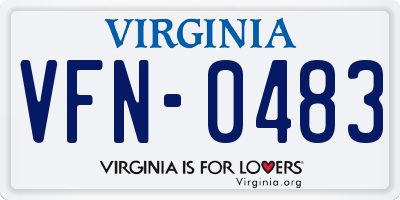 VA license plate VFN0483