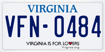 VA license plate VFN0484