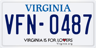 VA license plate VFN0487