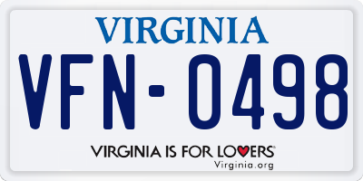 VA license plate VFN0498