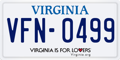 VA license plate VFN0499