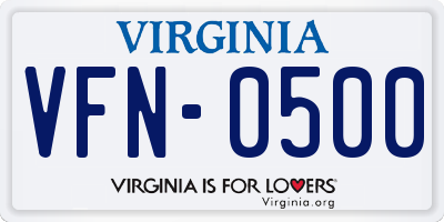 VA license plate VFN0500