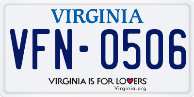 VA license plate VFN0506
