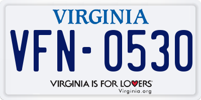 VA license plate VFN0530