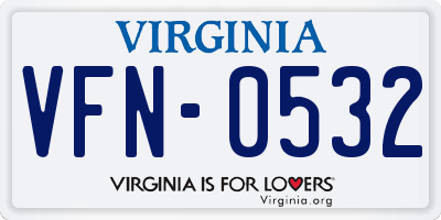 VA license plate VFN0532