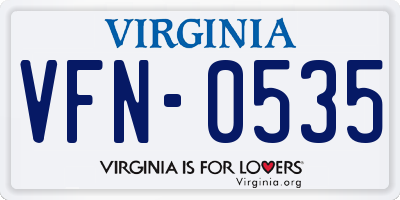 VA license plate VFN0535