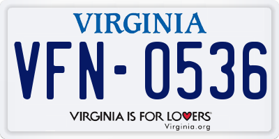 VA license plate VFN0536