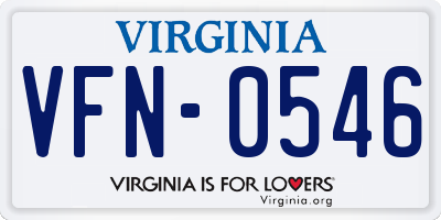 VA license plate VFN0546