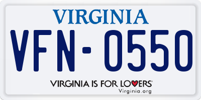 VA license plate VFN0550