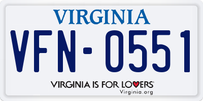VA license plate VFN0551