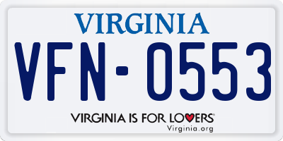 VA license plate VFN0553
