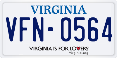 VA license plate VFN0564