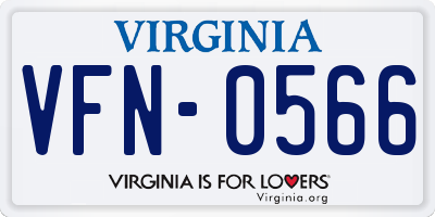 VA license plate VFN0566