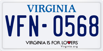VA license plate VFN0568