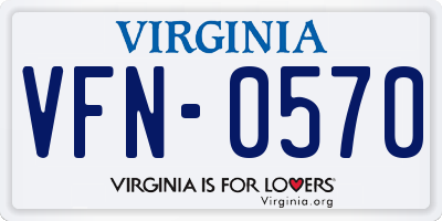 VA license plate VFN0570