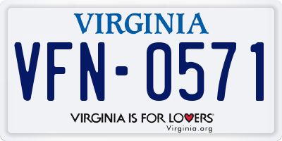 VA license plate VFN0571