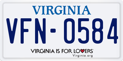VA license plate VFN0584