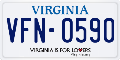 VA license plate VFN0590
