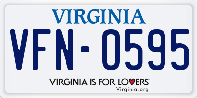VA license plate VFN0595
