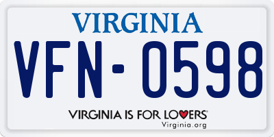 VA license plate VFN0598