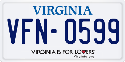 VA license plate VFN0599