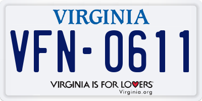VA license plate VFN0611