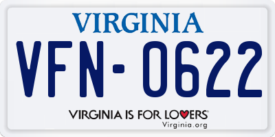 VA license plate VFN0622